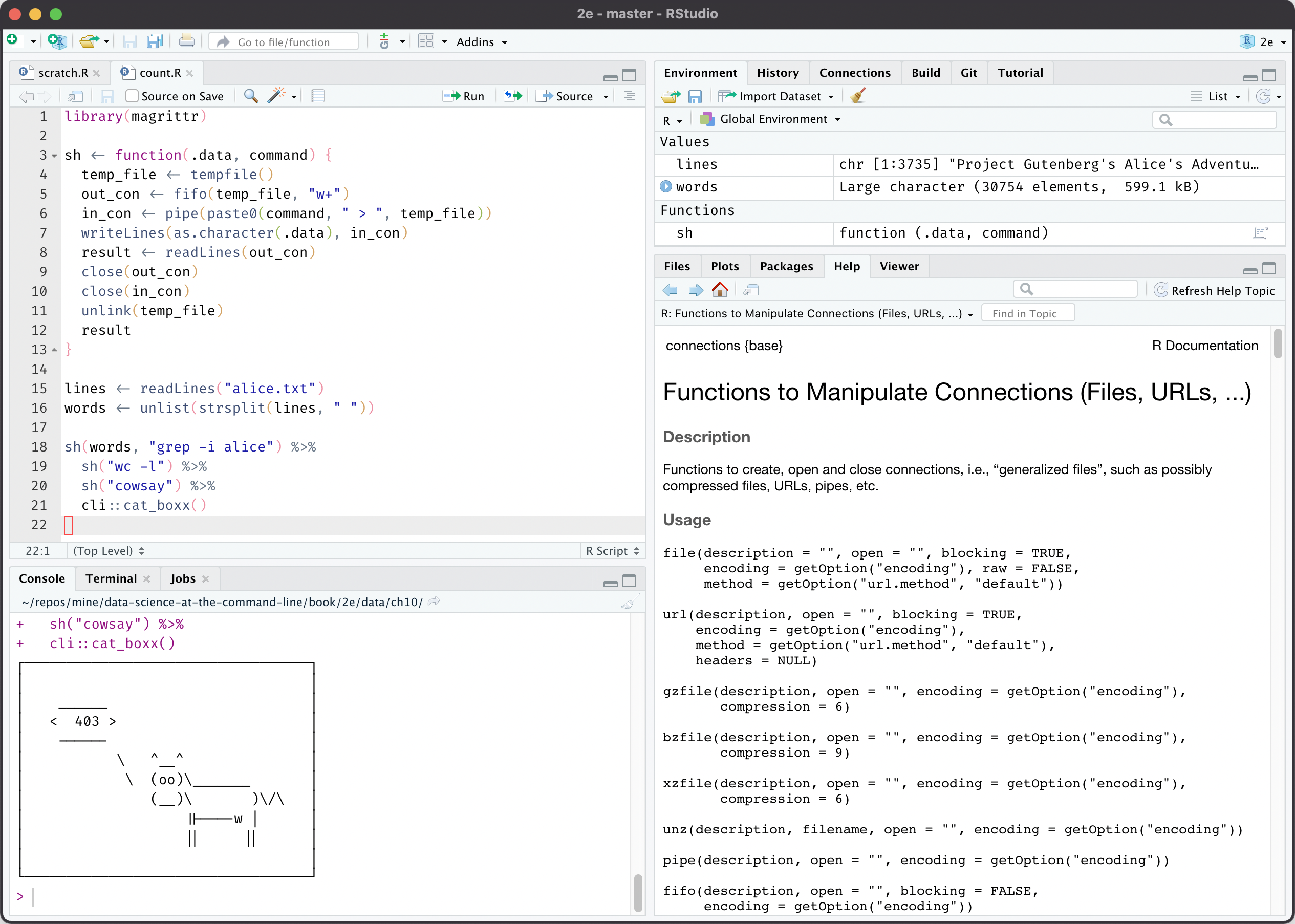 RStudio IDE with console tab open